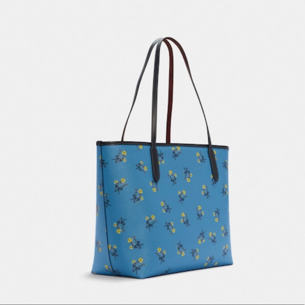 Coach City Tote & Wristlet Set With Floral Bow Print - Picture 6 of 12